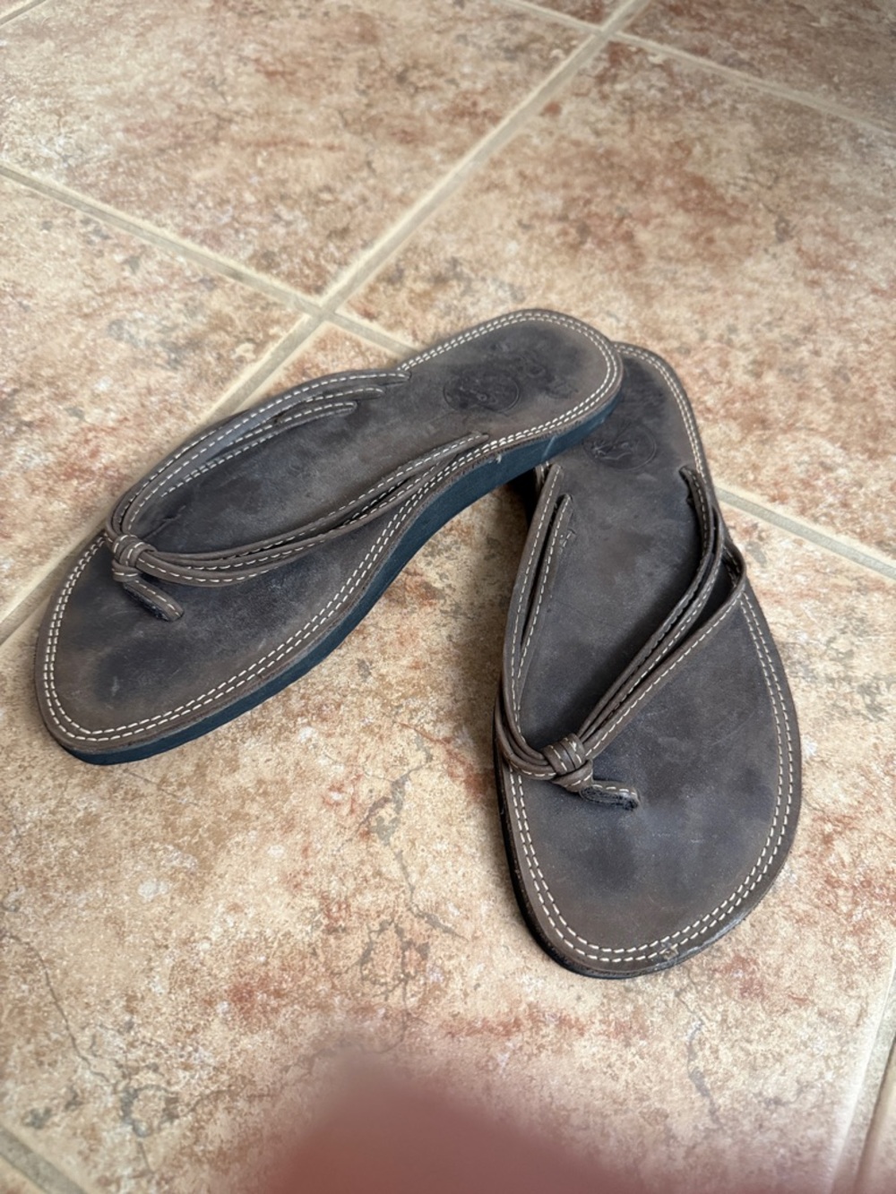 Men's Brown Suede Toe-Post Flip Flop Sandals